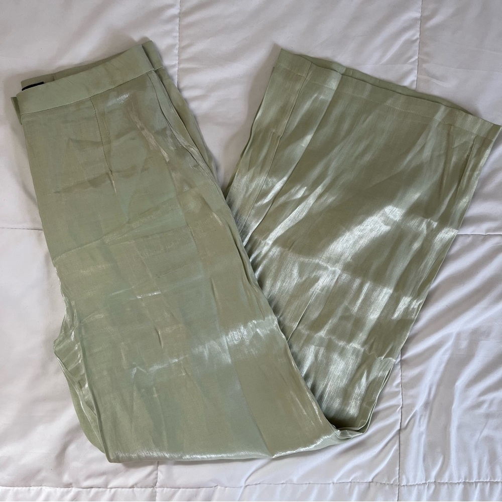 Green Satin Pants